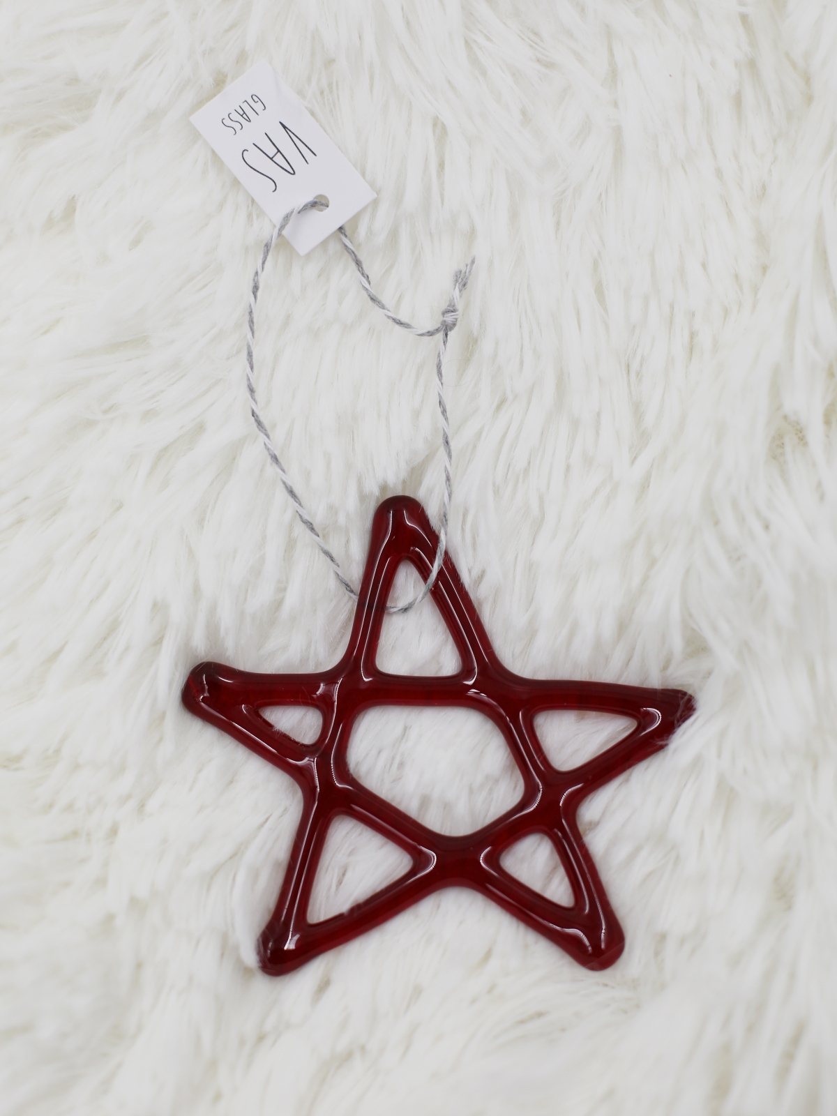 Szklana bombka czerwona gwiazdka