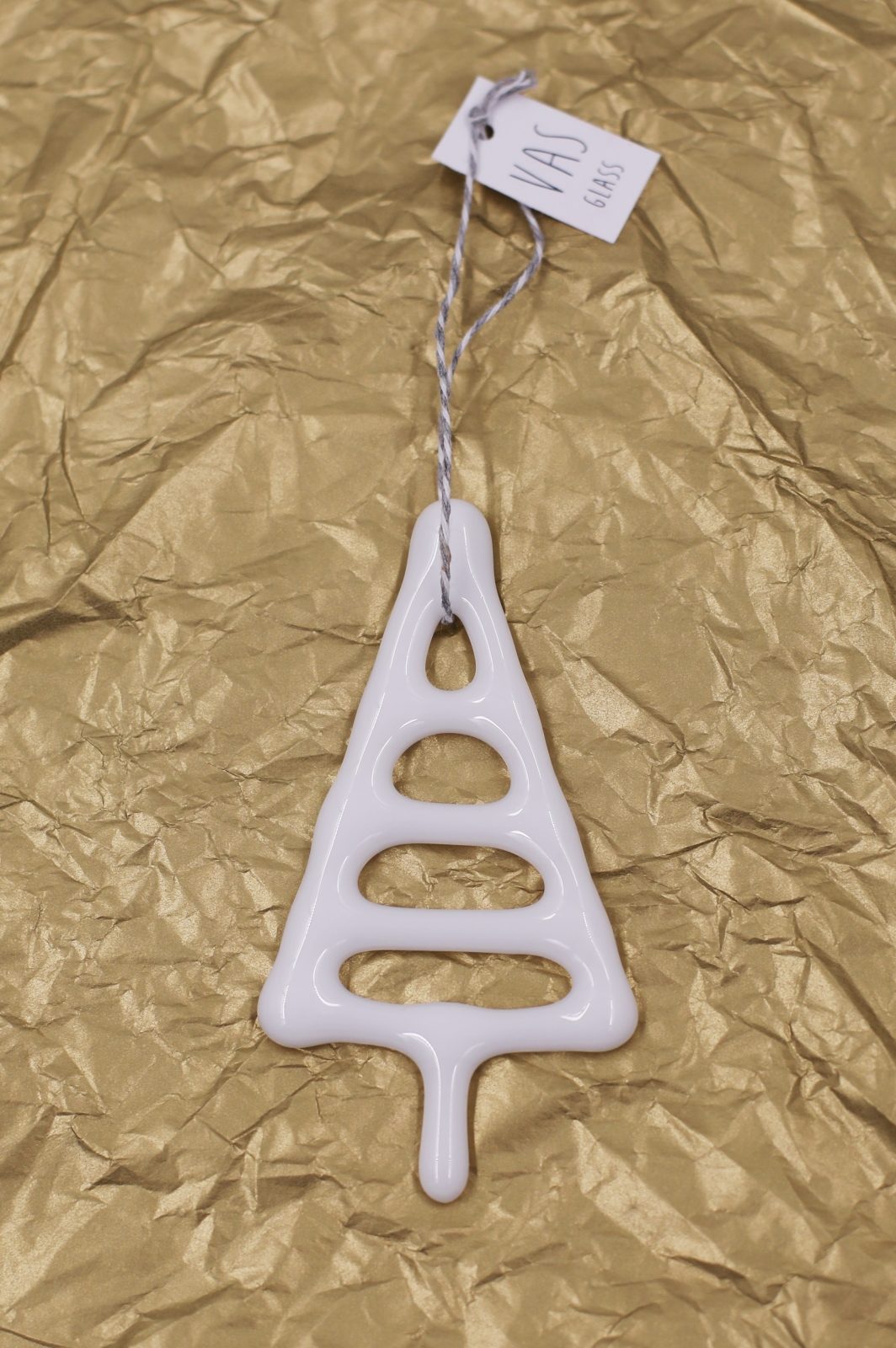 Szklana bombka choinka biała