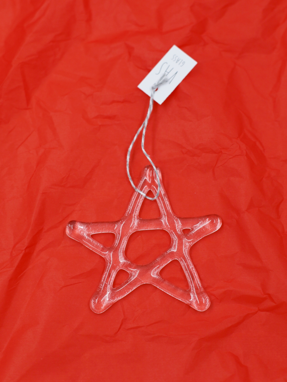 Szklana bombka gwiazdka sopel lodu