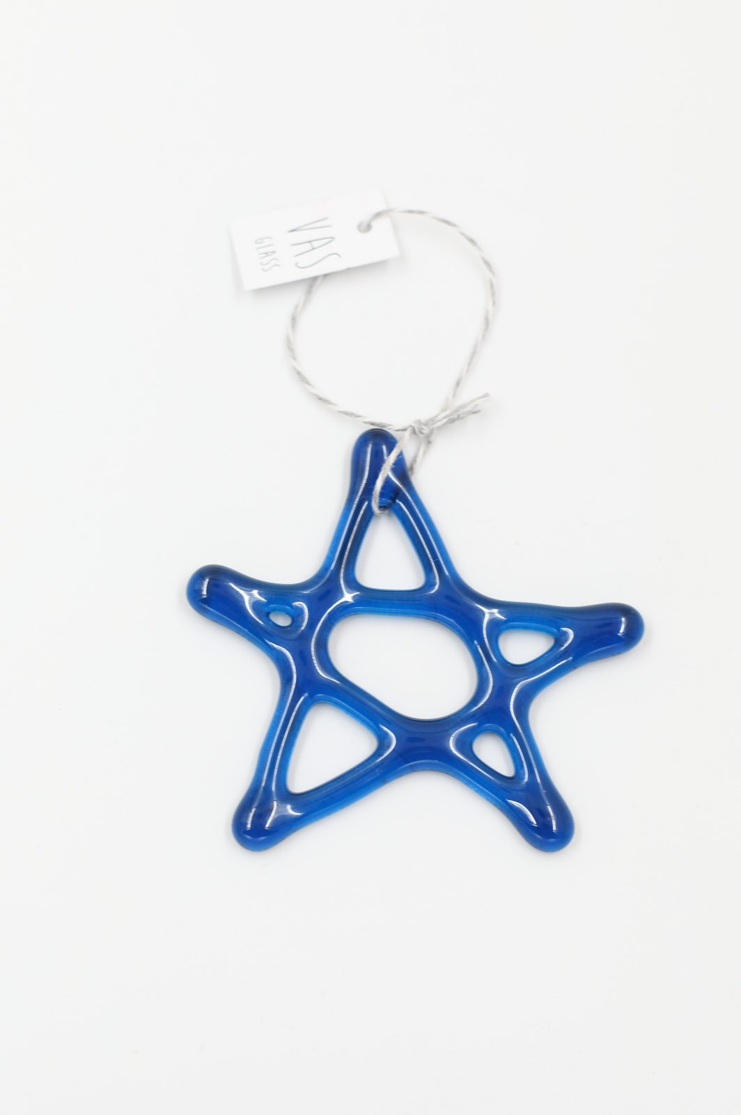 Szklana bombka niebieska gwiazdka