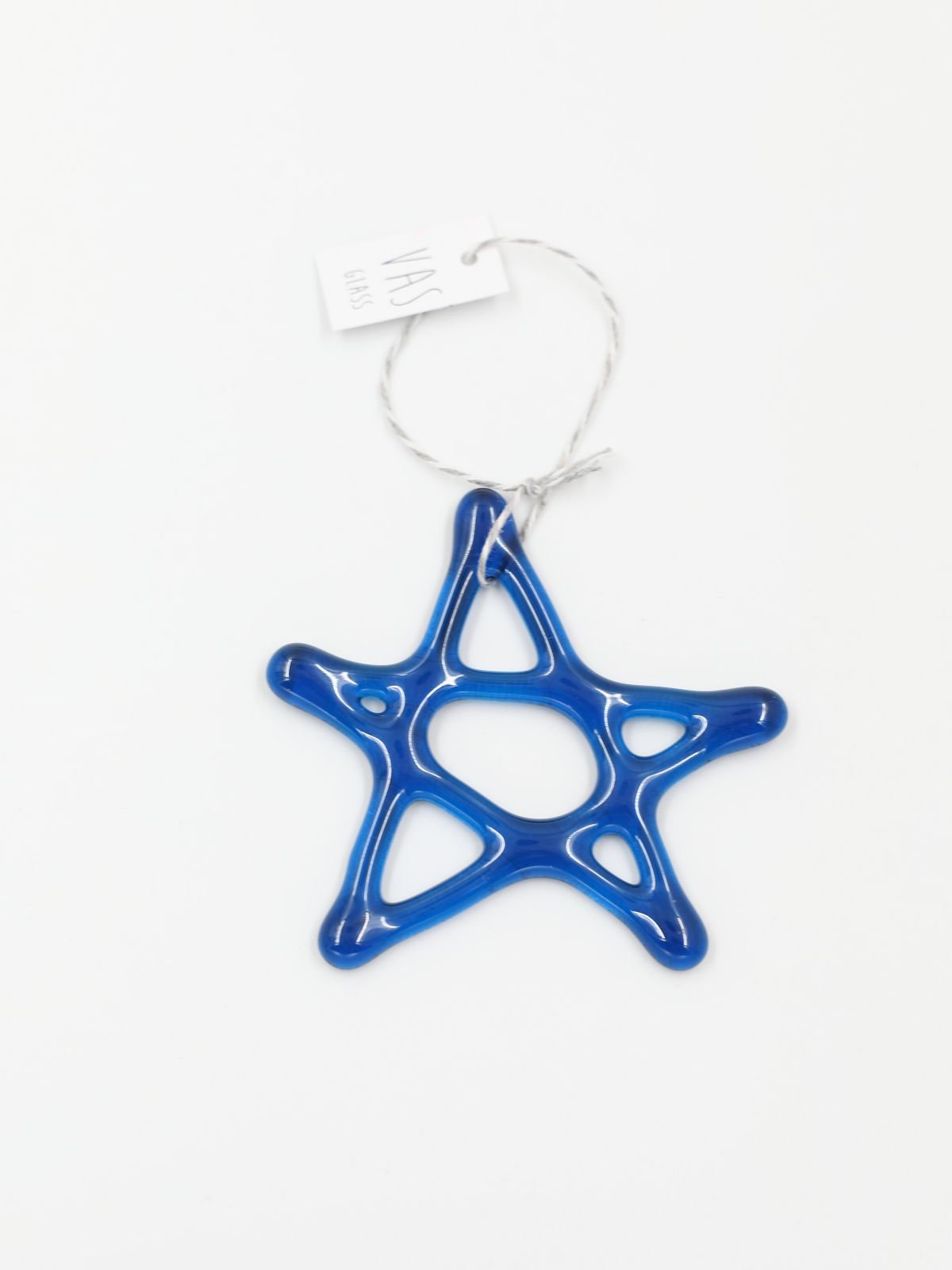 Szklana bombka niebieska gwiazdka